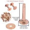 WUTA 100 Pcs Copper Rivets & Burrs, Leather Copper Rivet