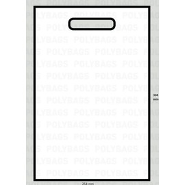 50 Clear Plastic Carrier Bag with Patch Handle - 10''X 12'' X 4''