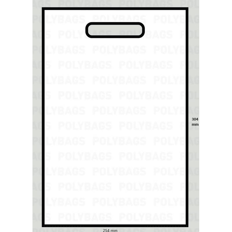 50 Clear Plastic Carrier Bag with Patch Handle - 10''X