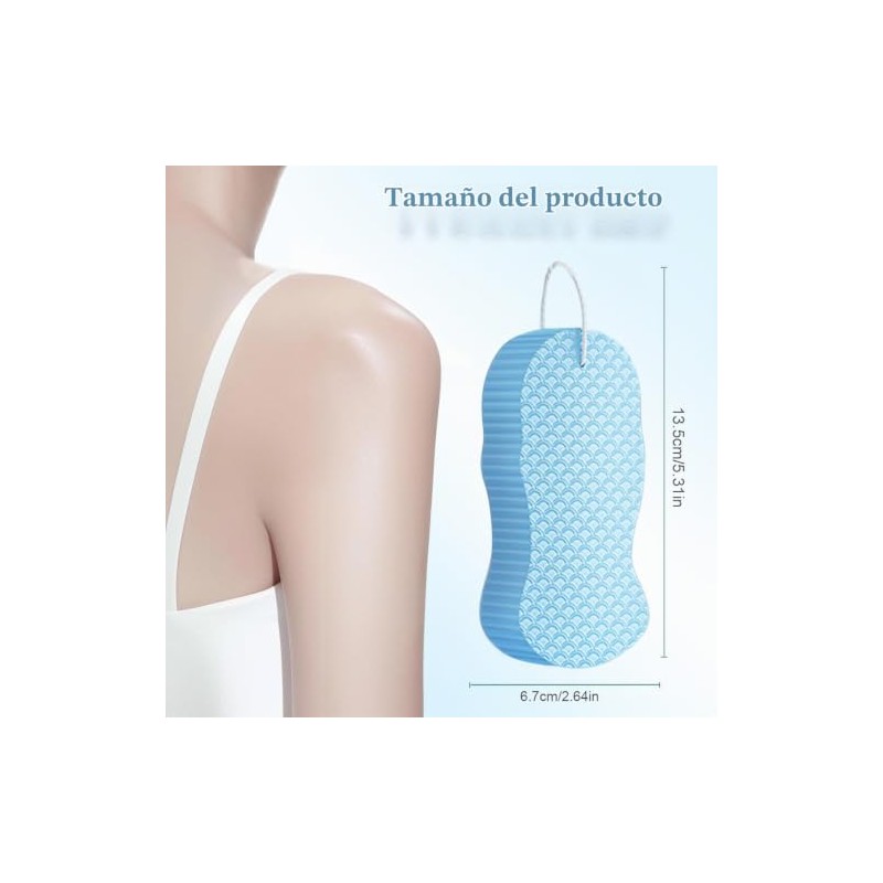 Esponja mágica exfoliante para baño, cepillo corporal reutilizable suave con