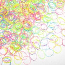 Hicarer 1000 Mini Rubber Bands Soft Elastic Bands for Hair Braids(1.5 cm,Cute Color)