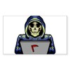 CafePress Hacking Cybersecurity Skeleton Computer Ha Sticker Rectangle Bumper Sticker