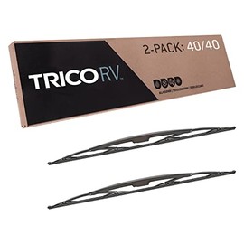 TRICO RV 40 Inch Pack of 2 Heavy Duty & Automotive Replacement RV Windshield Wipers w/ Wide Saddle Attachment (67-4040-1)