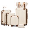 Cream Beige Expandable 6 Pcs Luggages Set Factory Product with