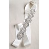 Vintage Designer Wedding Dress Bridal Appliqué Sash Belt Rhinestone Crystal