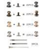 Pamtns Pack of 80 Button Rivets Solid Rivet Button Round