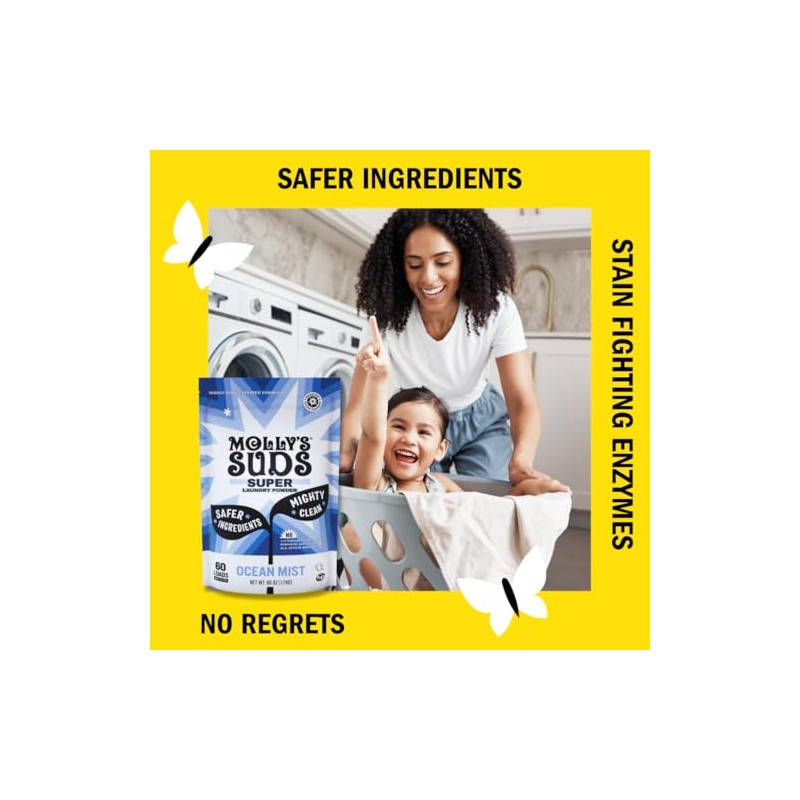 Molly's Suds Super Powder Detergent | Extra Strength Laundry Soap,