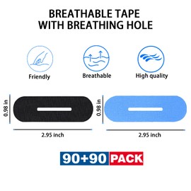 180 Pack Bowling Thumb Tape,Breathable Tape with Breathing Hole,Comfortable Tape for Men and Women, Sports Tape for Bowling Finger Protection, Yoga Relaxation and Fitness(Black & Blue)