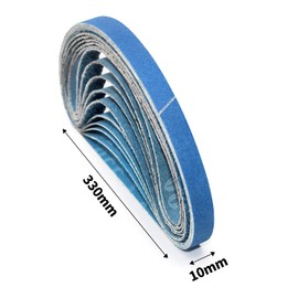 FEIHU Zirconia Corundum Sanding Belts 10 x 330 mm, 180 Grit Pack of 30 Sanding Belt for Compressed Air Belt Sander, Finger Sander