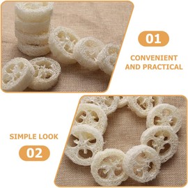 Ipetboom Esponjas de Lufa Naturales para Baño 20 Piezas, Base de Jabón y Exfoliante Corporal, Almohadilla de Lufa Color Claro 1.25 Cm de Grosor, para Cuidado y Limpieza Corporal
