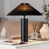 YJSQOEOE Modern Table Lamp with Pleated Lampshade and Cylindrical Base,