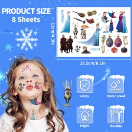 Tattoo for Children, 8 Sheets Temporary Children's Tattoo Stickers, 200 Styles Sticker Set Stickers for Children's Birthday Gift Party Decoration