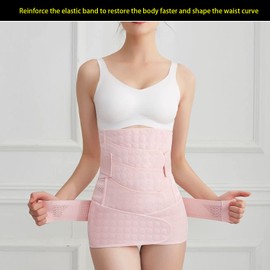 WANYIG 3-in-1 Postpartum Belt for Women, Breathable Pelvic Belt/Waist Belt/Belly Belt, Pregnancy Belt, Postpartum Belt, Postpartum Recovery Belt, Caesarean Section, Postnatal Belly Band (Pink, XL)