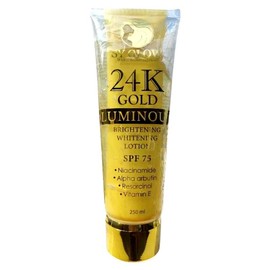 24K Gold Luminous Brightening Whitening Lotion with SPF 75, 250 ml, with Niacinamide and Vitamin E