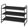 Simple Trending 3 Tier Stackable Shoe Rack, Expandable Adjustable Fabric