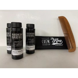 REDKEN 3 bottles REDKEN FOR MEN 5 minute color camo BLACK NATURAL & COMB