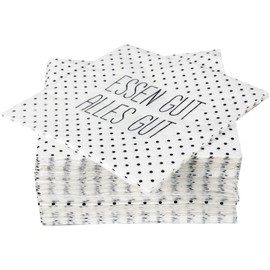 High-quality napkins (pack of 80) 33 x 33 cm, 3-ply - party napkins with motif "Essen gut, alles gut" - for parties, birthdays or celebrations