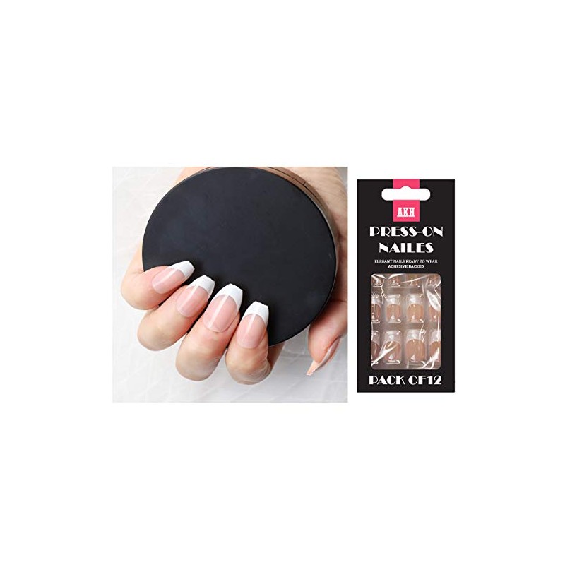 AKH® 12pcs 6 Different Sizes Pre Painted False Nails for