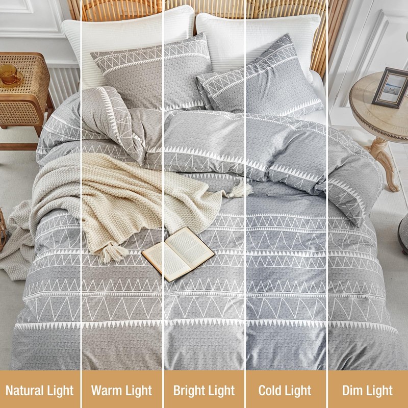 Lekesky Grey Single Duvet Cover Set Bedding Sets - Bohemian