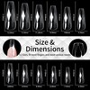 3D Diamond Nail Tips, 140Pcs Long Coffin Acrylic Fake Nails,