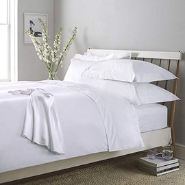 Hanfords 100% Egyptian Cotton 200 Thread Count Fitted Sheet 23CM Depth (White, King)