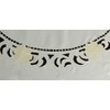 Creative Linens Embroidered Floral Cutwork Applique Tablecloth 88" Round Ivory