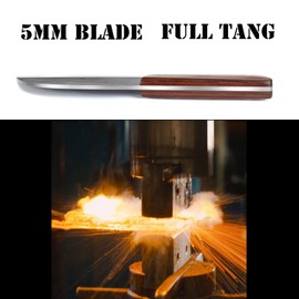 Astylway Serbian Chef Knife Outdoor Meat Cleaver Kitchen Butcher Knife 6.7 inch Full Tang with Leather Sheath Boning Viking Knives Multipurpose Grilling Camping Cooking Knife BBQ Tool