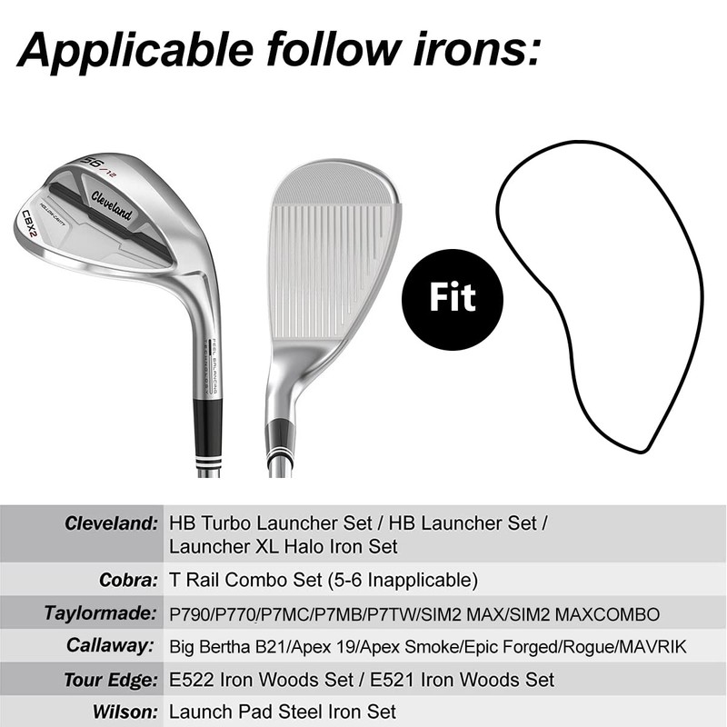 Golf Iron Covers Set for Irons Neoprene Colorful Counted Iron