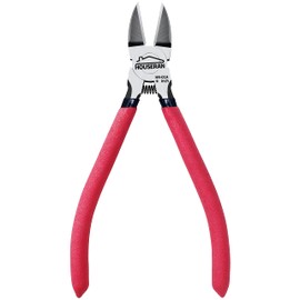 Wire Cutters, 6 inch Side Cutters, HOUSERAN Dikes Wire Cutters Diagonal Cutters with Non-Slip Red Handle, Flush Cutter Pliers, Wire Clippers, Spring Loaded Wire Cutters for Jewelry, Crafting, Zip Tie