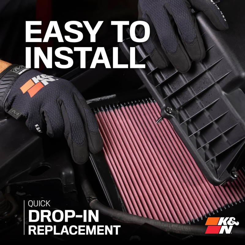 K&N High-Flow Original Lifetime Engine Air Filter: Increase Power: Premium,