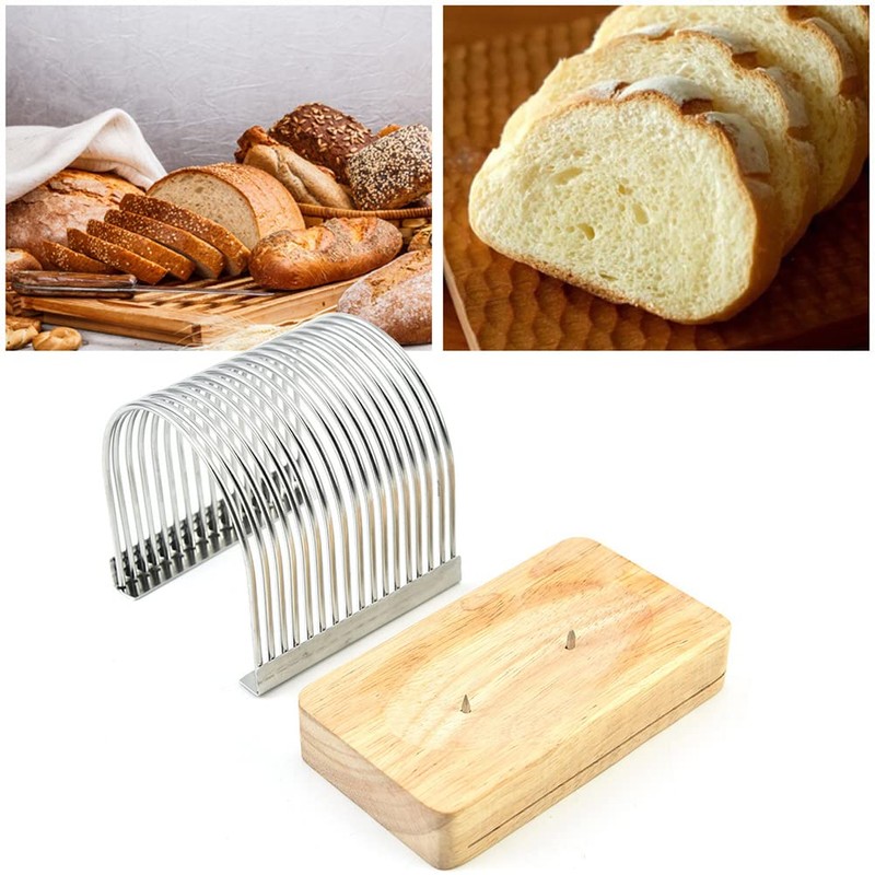 Bread Slicer, Stainless Steel Manual Bread Slicer, Compact Bread Cutter