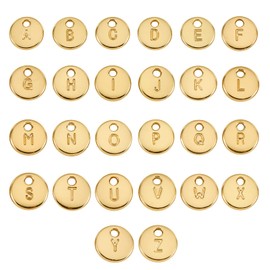 COGCHARGER 26 Pieces Double Sided Alphabet Charms Latter A-Z Charms Pendants Alloy Letter Pendant Golden for Jewelry Necklace Bracelet Earring Making Crafts