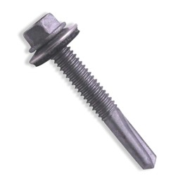 U-Turn Fasteners Self Tapping Screws - #12-24 x 1-1/2" Hex Washer Head Self-Drilling Tek Screw Zinc Plated Steel for Attaches Sheet Metal Steel or Steel to Metal with Rubber Washer | (Pack of 50)