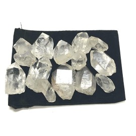 Zentron Crystal Collection: Natural Clear Quartz Points Stones 1" to 1.5" with Velvet Bag (1 Pound)