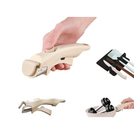 White Universal Pot & Pan Handle with Spatula Pad, Detachable, Anti-Scald Clip