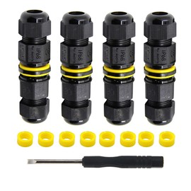 Underground Junction Box For 2 or 3 or 4-Pin Cables Cable Range 4-8mm/5-9mm/9-12 mm Waterproof and Moisture Proof 4 Pcs IP68 Waterproof Max Depth 4M