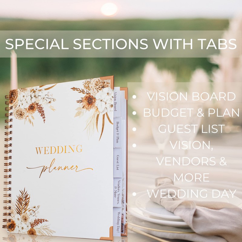 Beautiful Boho Wedding Planner Book and Organizer - Enhance Excitement