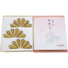 Awaji Plum Kaodo Incense, Sweet Tea, Sandalwood, Frankincense, Purifying Incense, Juwa Sweet Tea Incense, Cone Shape, Pack of 18, #3, sandalwood incense cones, Made in Japan