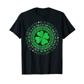 Irish Blessing Celtic Knot 4 Leaf T-Shirt, black