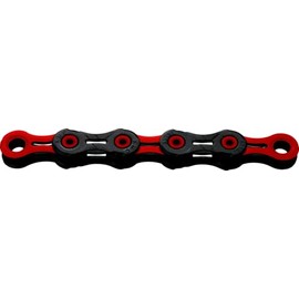 KMC Bicycle Chain, DLC11 Waxed Black/Red, 1/2 Inch x 11/128 Inch, 118 Links, 11-Speed, Lightweight, Black/Red