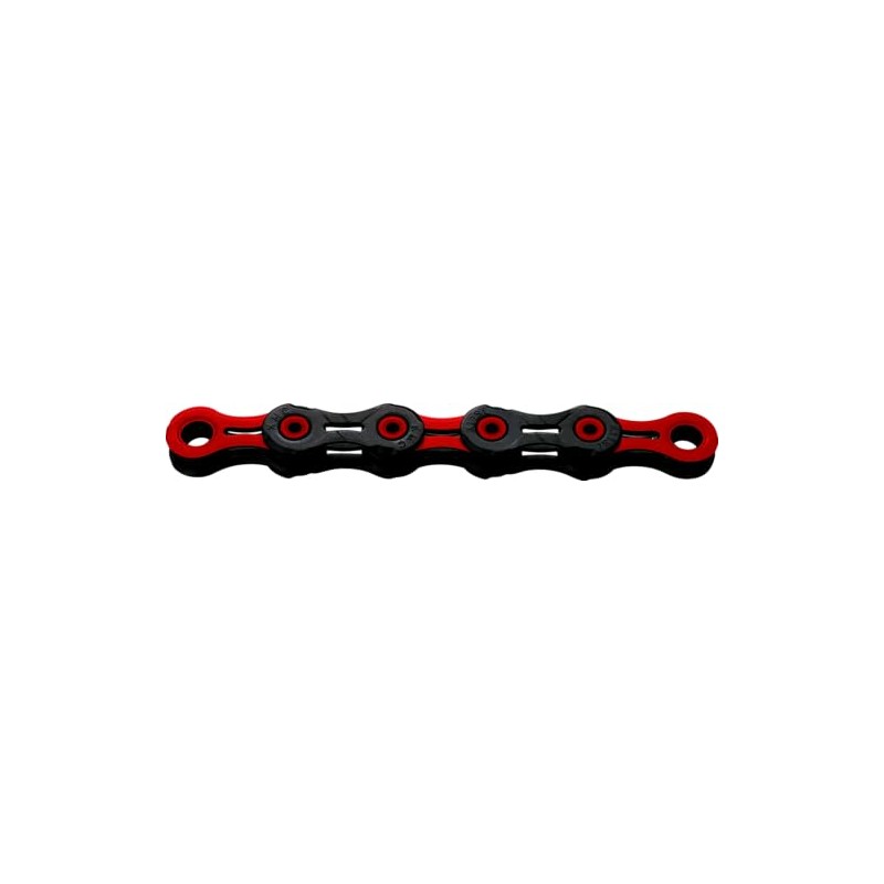 KMC Bicycle Chain, DLC11 Waxed Black/Red, 1/2 Inch x 11/128