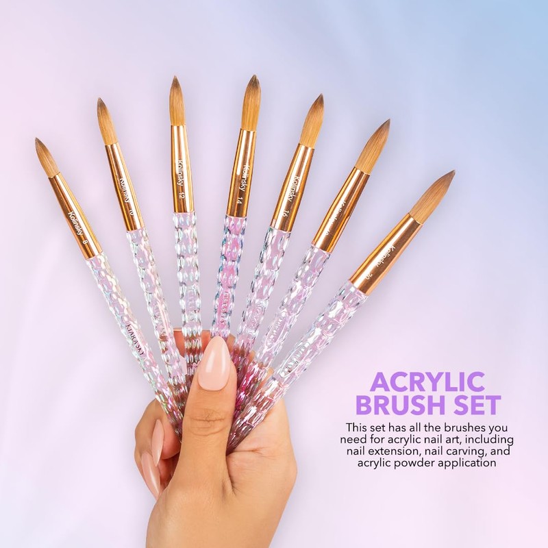 KIARA SKY Kiara Sky Crystal Acrylic Kolinsky Nail Brush Clear,