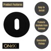 ONYX DESIGN Keyhole Escutcheon on Matt Black Keyhole Cover on