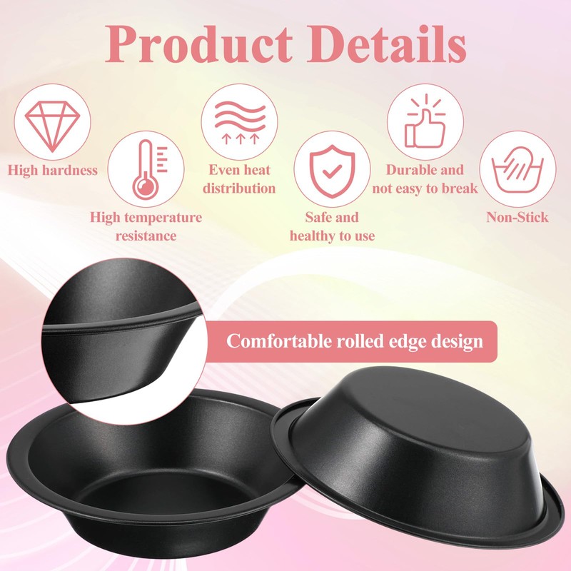 12 Pack Mini Pie Pans, 5 Inch Reusable Nonstick Pie