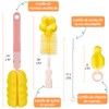 COME Cepillos de Limpieza para Botellas, 4 Piezas, Rosa |