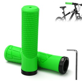 Adiwo Non-Slip Handlebar Grips, 1 Pair Professional Bike Handlebar Grips, Adult Mountain Bike Grips with Soft Anti-Slip Rubber, Comes with 1 Allen Wrench, Suitable for Most Bicycles,Green