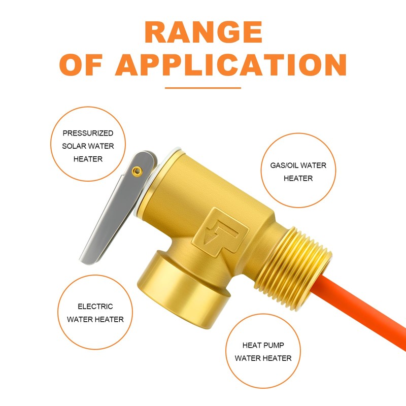 GASHER 3/4" NPT RV Water Heater Temperature & Pressure Relief