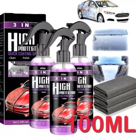 Unbranded High Protection Quick Car Coat Ceramic 3 in 1 Coating Spray Hydrophobic 100ML - 2X*Towel (Only)