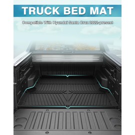 Mixsuper Truck Bed Mat for Hyundai Santa Cruz 2022-2026, Fit for 4.3 Ft Bed, All Weather Bed Liner TPE Durable Odorless Black