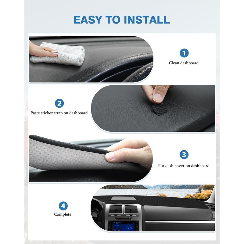 FIILINES Dash Cover Compatible with Dodge Charger 2008 2009 2010